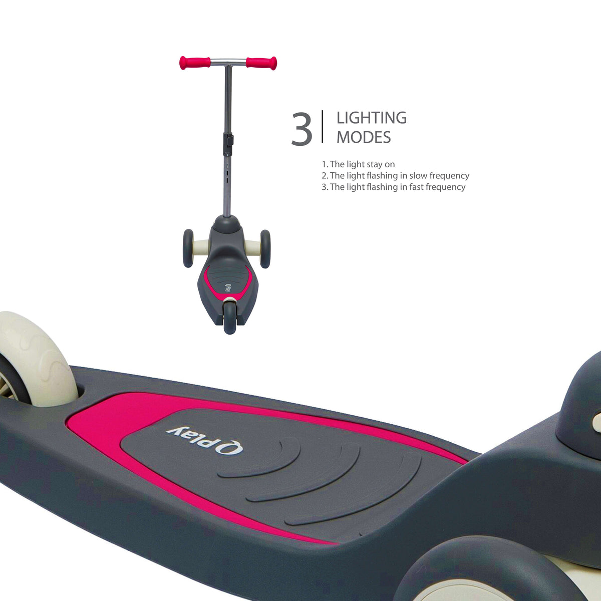 QPlay Mika LED Scooter – Rose – view 4
