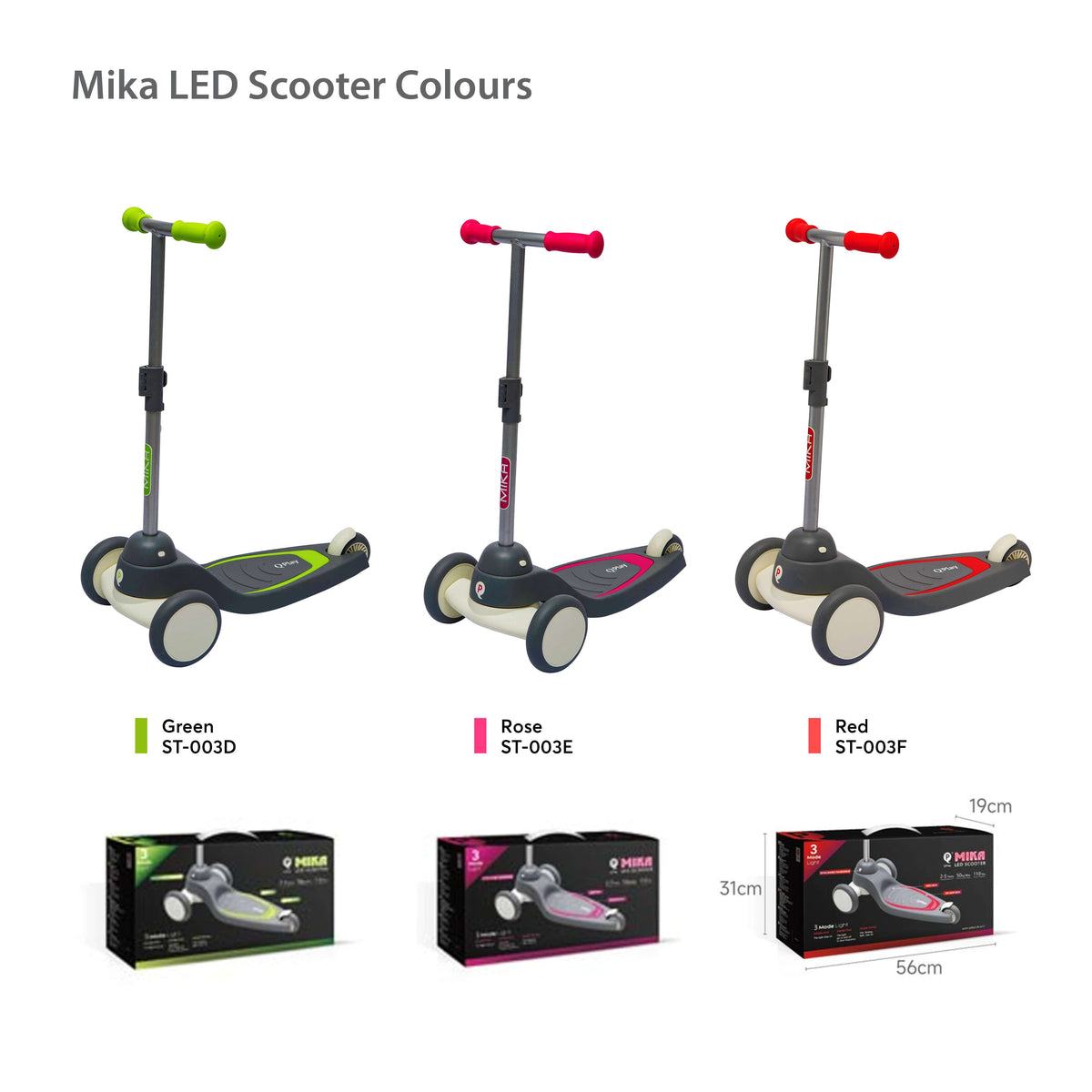 QPlay Mika LED Scooter – Rose – view 15