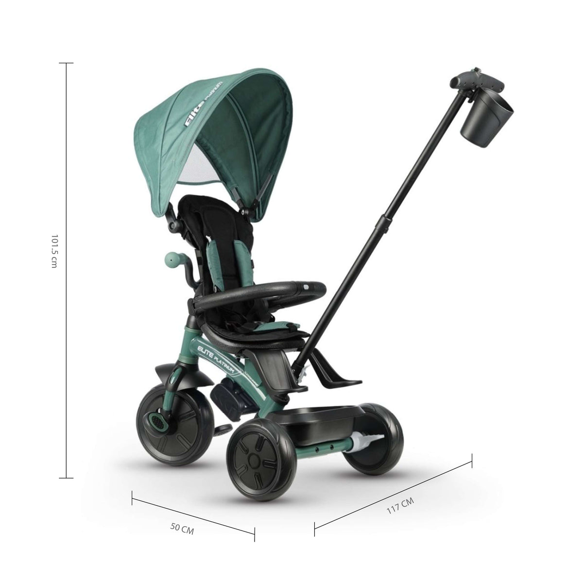 QPlay Elite Platinum 6-in-1 Tricycle – Green – view 9