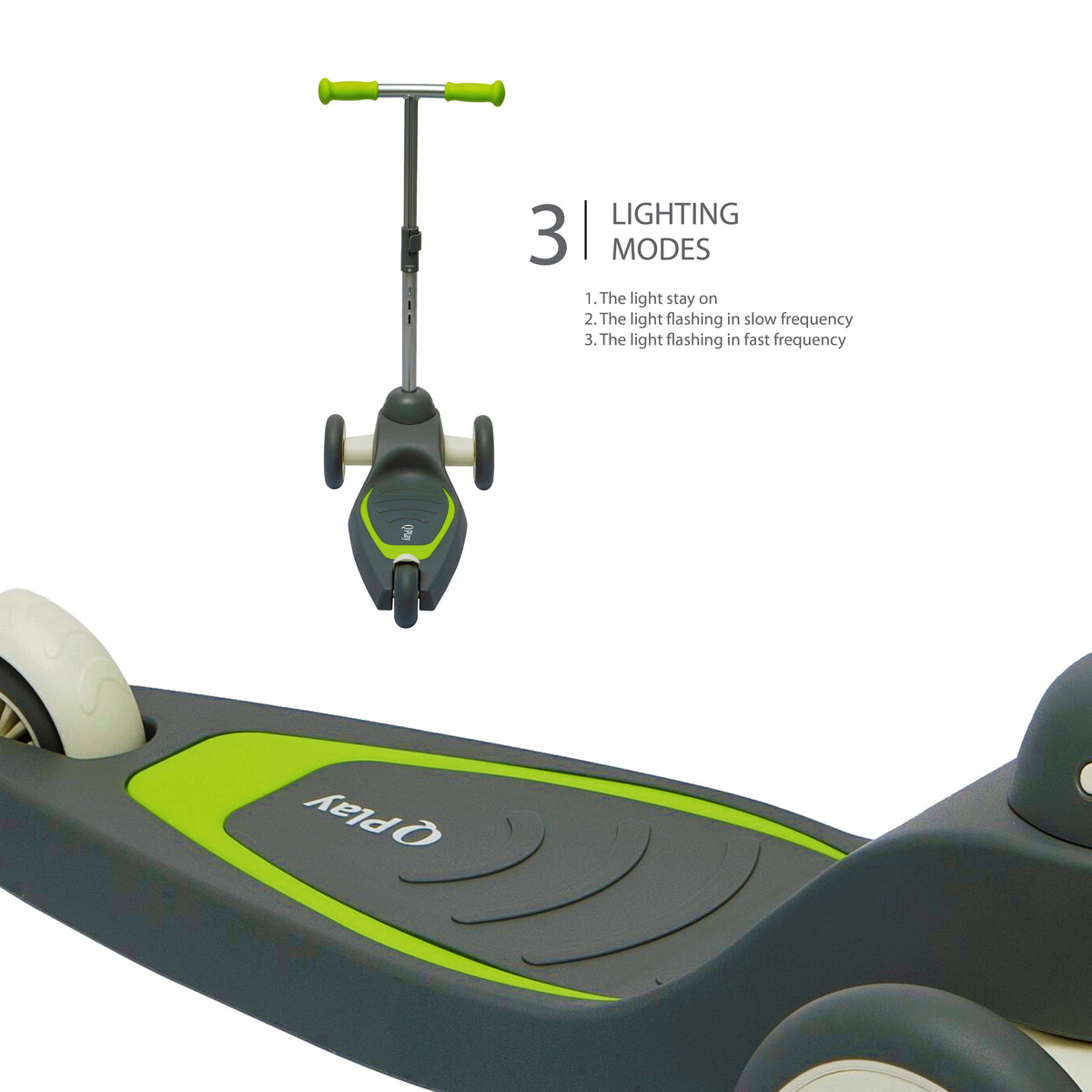 QPlay Mika LED Scooter – Green – view 2