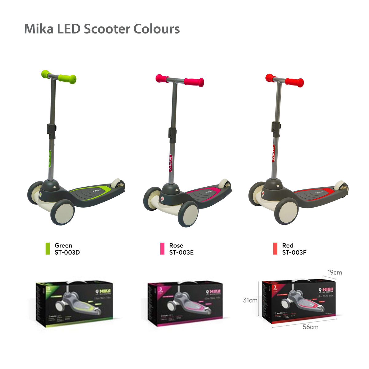 QPlay Mika LED Scooter – Green – view 5