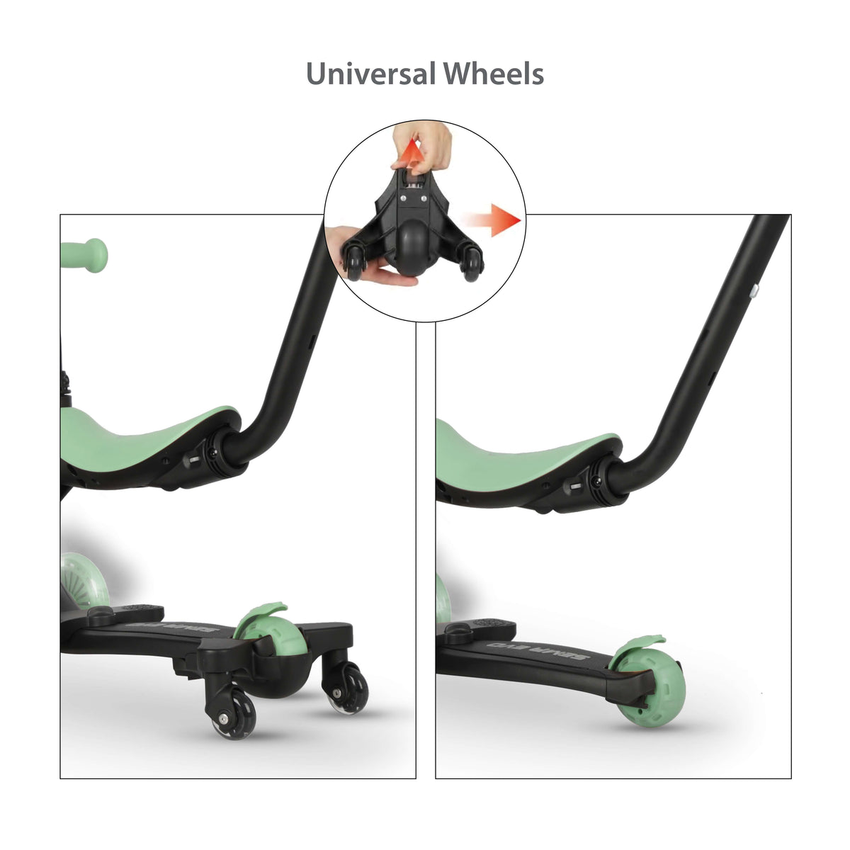 QPlay Sema Evo 5-in-1 Scooter – Jade Green – view 2