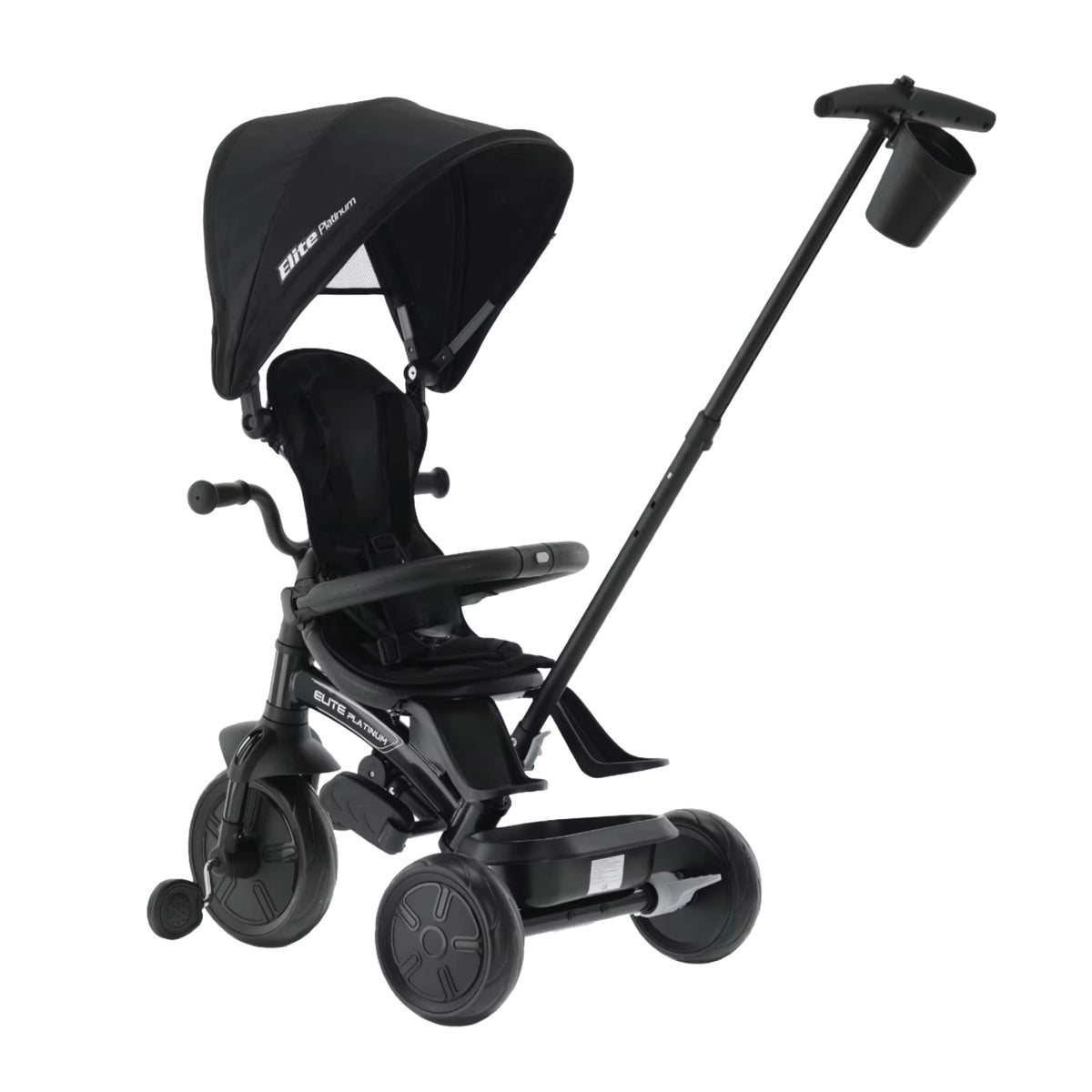 QPlay Elite Platinum 6-in-1 Tricycle – Black – view 8