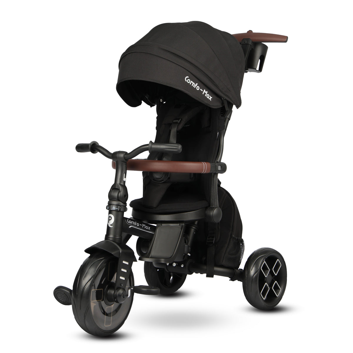 QPlay Comfo Max 7-in-1 Convertible Tricycle with 360° Rotating Seat (10M–6Y)