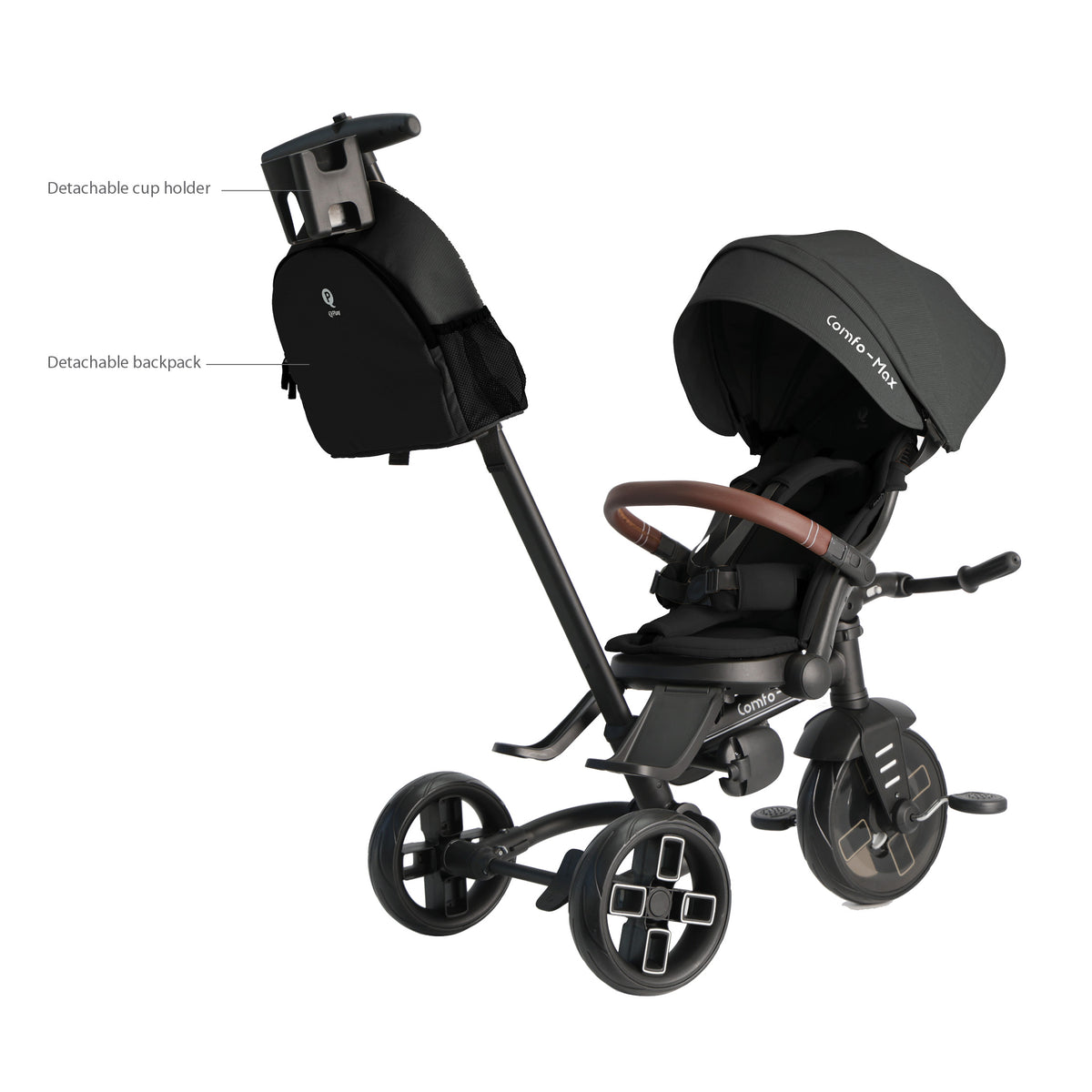 QPlay Comfo Max 7-in-1 Tricycle – Black – view 15