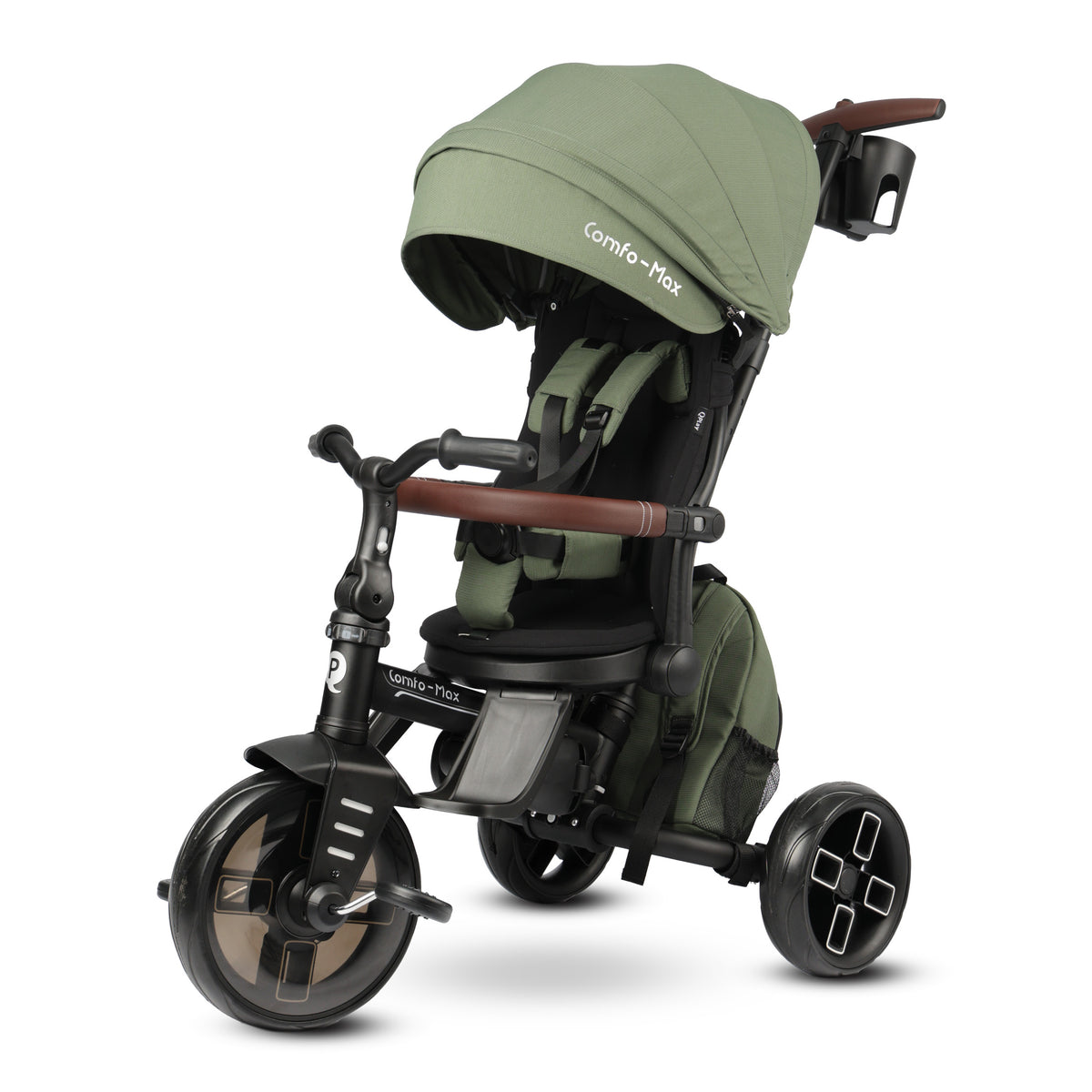 QPlay Comfo Max 7-in-1 Tricycle – Olive Green – view 1