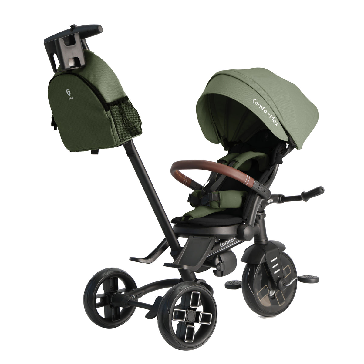 QPlay Comfo Max 7-in-1 Tricycle – Olive Green – view 9