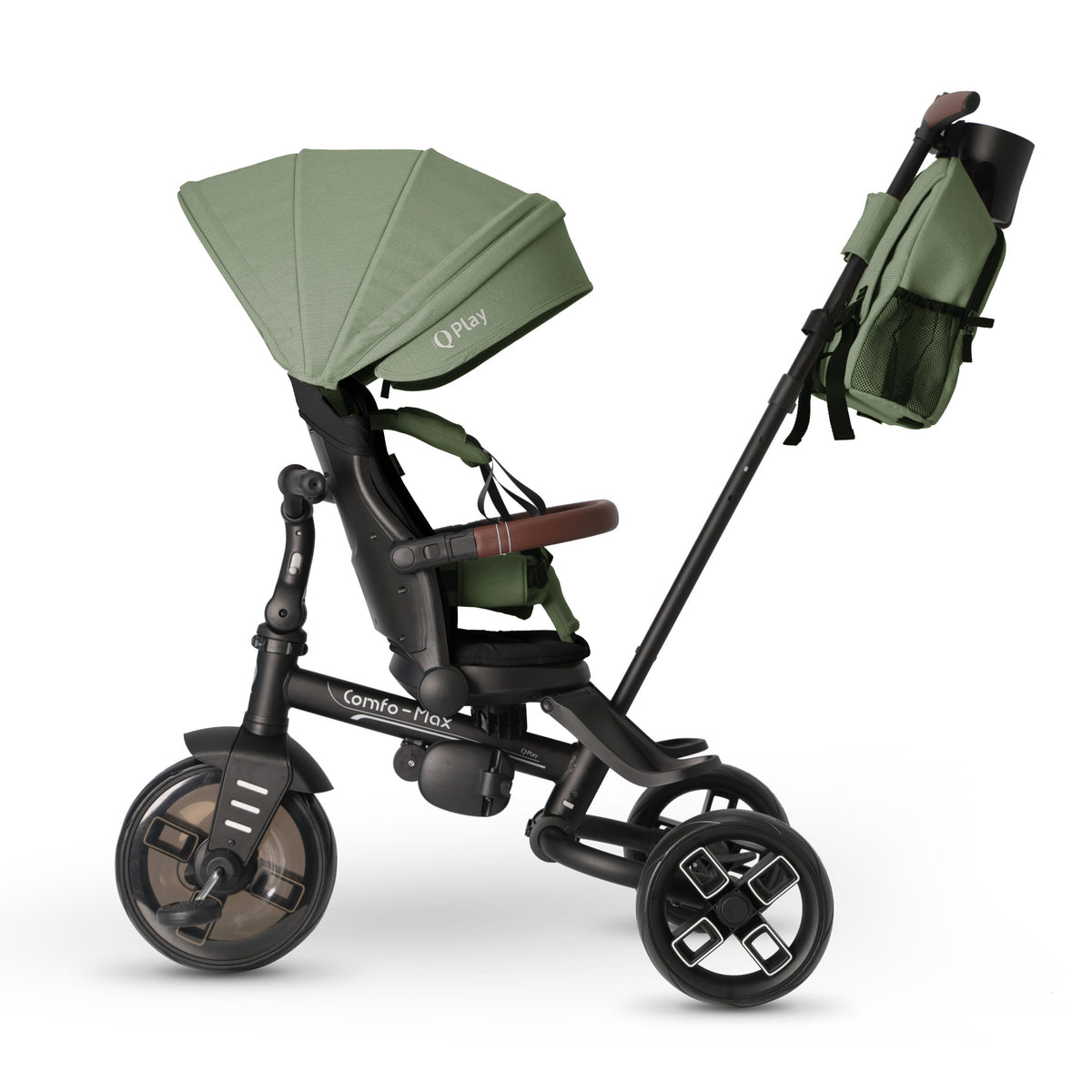 QPlay Comfo Max 7-in-1 Tricycle – Olive Green – view 4