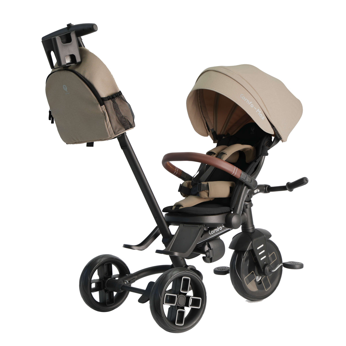 QPlay Comfo Max 7-in-1 Tricycle – Coffee – view 15