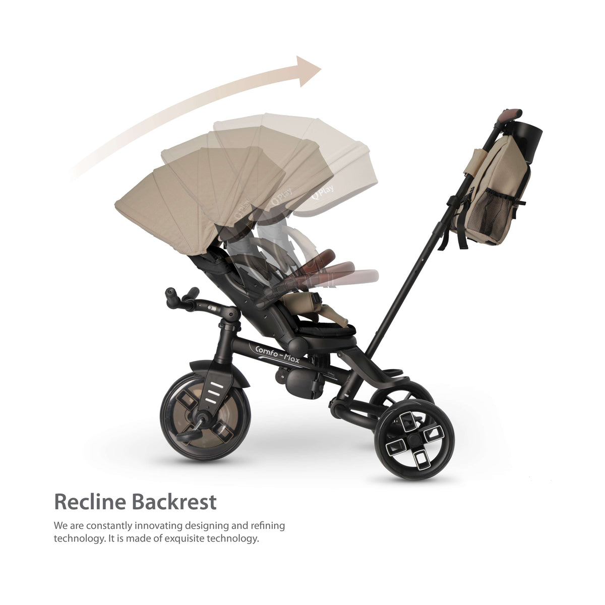 QPlay Comfo Max 7-in-1 Tricycle – Coffee – view 17