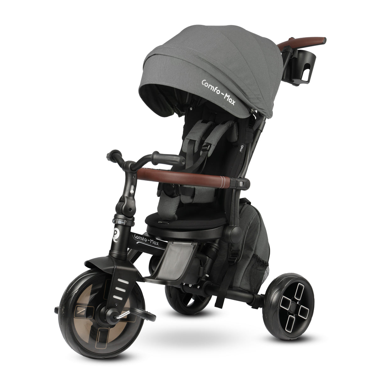 QPlay Comfo Max 7-in-1 Tricycle – Grey – view 1