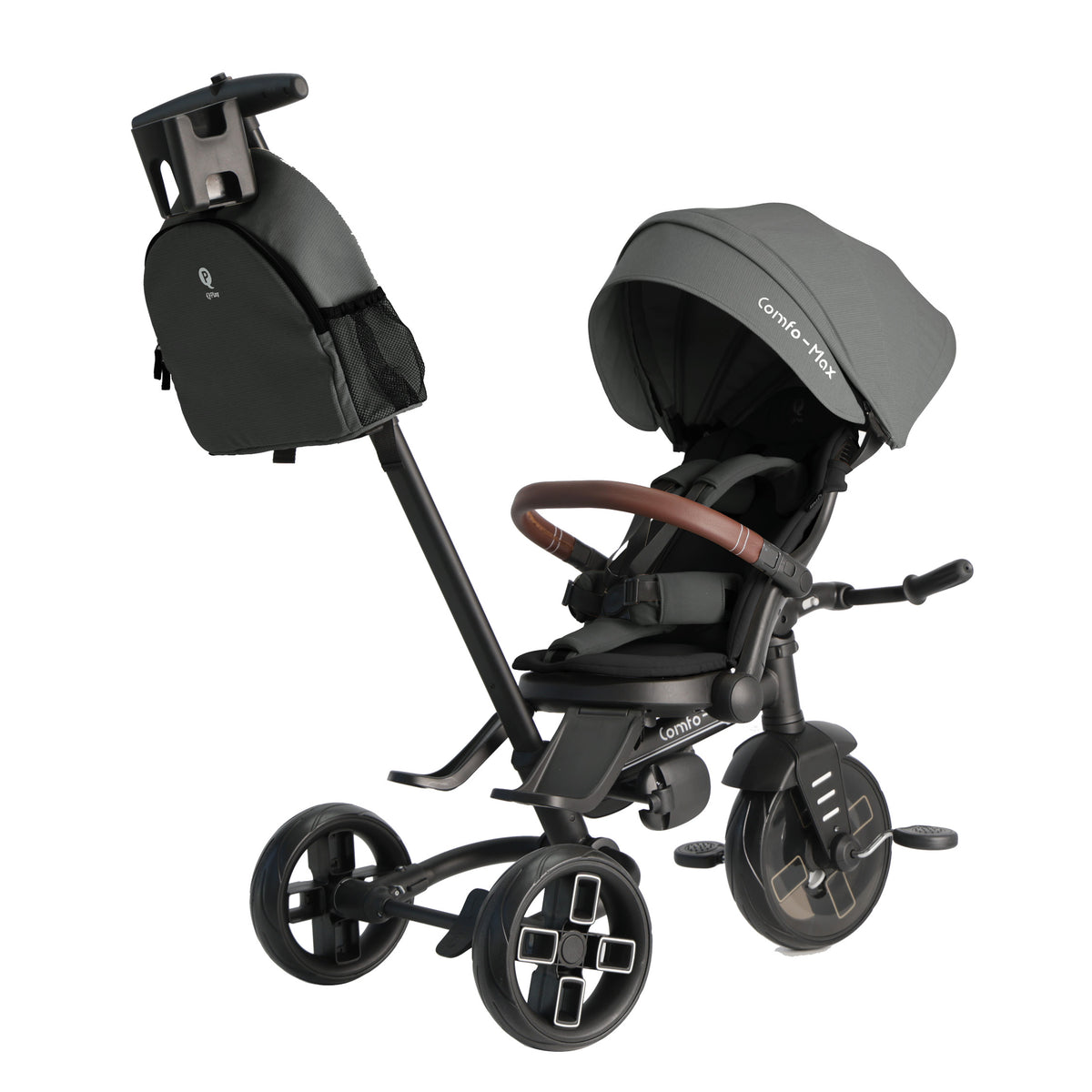 QPlay Comfo Max 7-in-1 Tricycle – Grey – view 8
