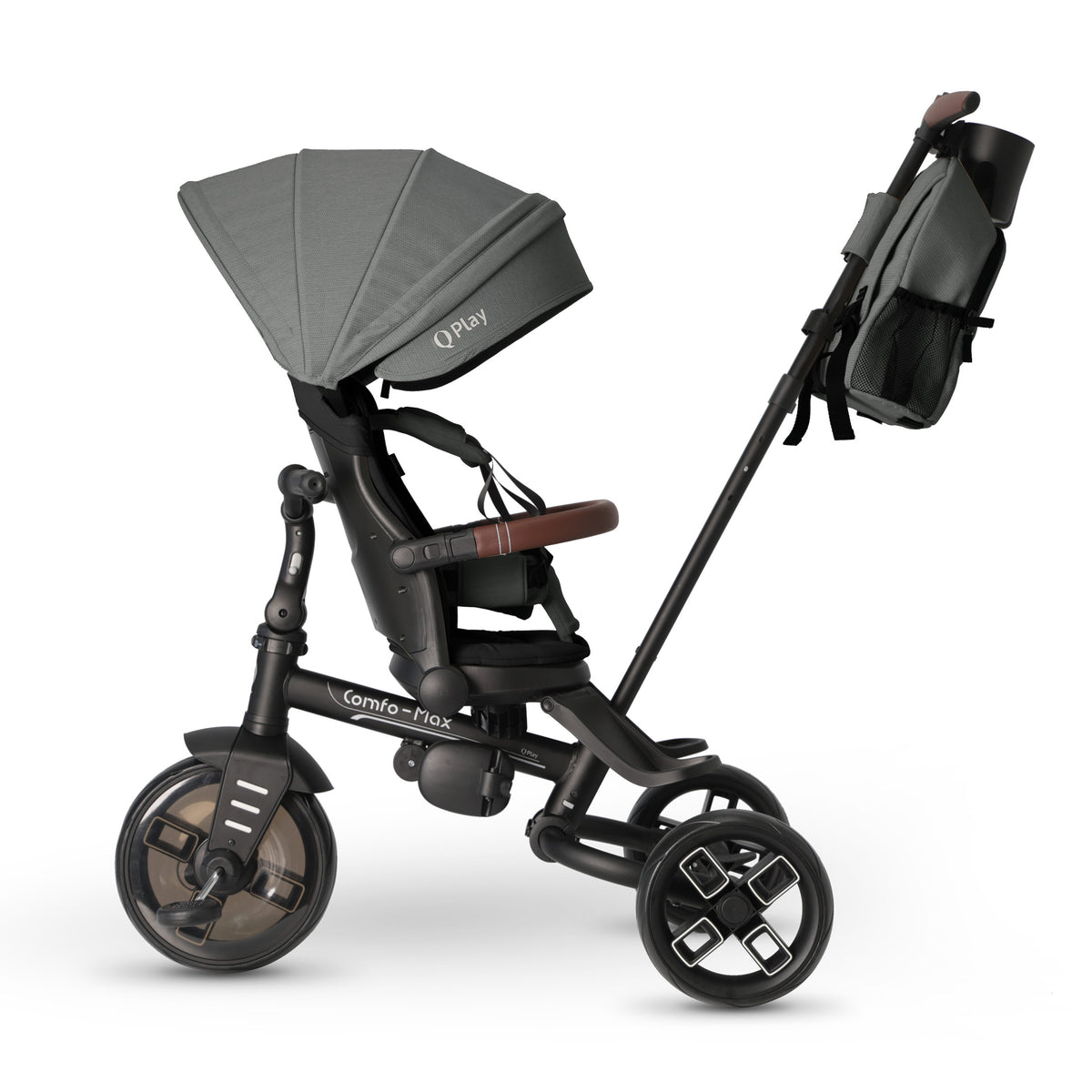 QPlay Comfo Max 7-in-1 Tricycle – Grey – view 5