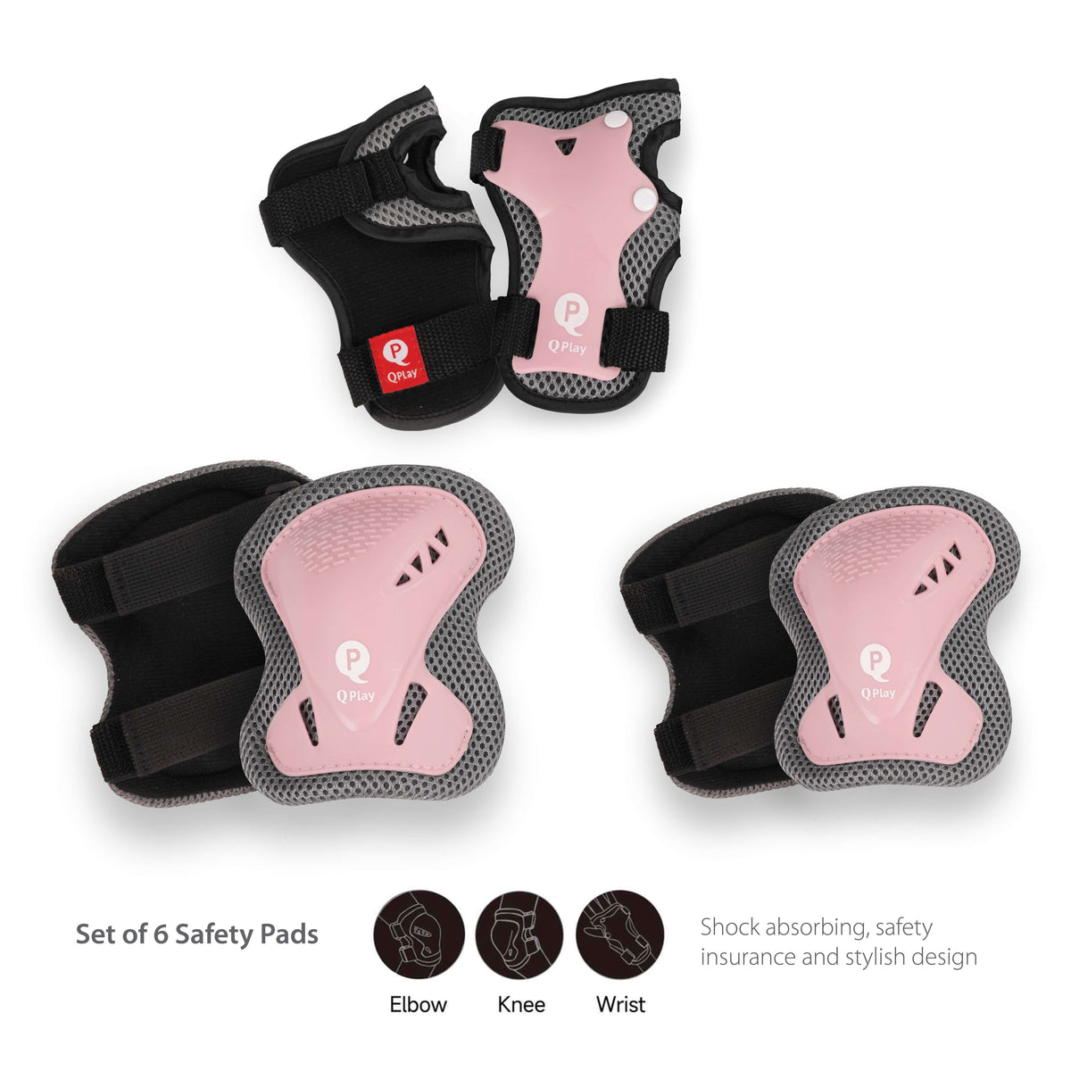 QPlay Kids Protective Pads Set – Coral Pink – view 5