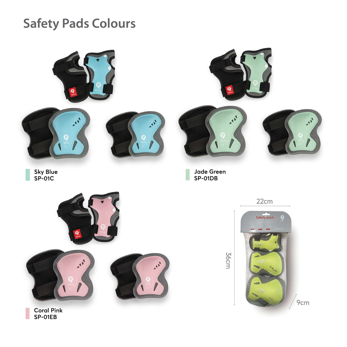 QPlay Kids Protective Pads Set – Coral Pink – view 3