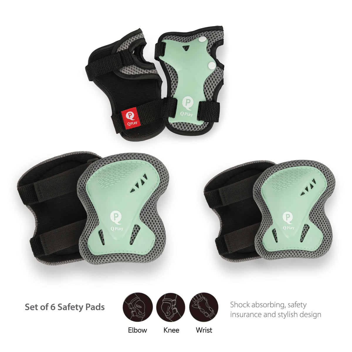 QPlay Kids Protective Pads Set – Jade Green – view 7