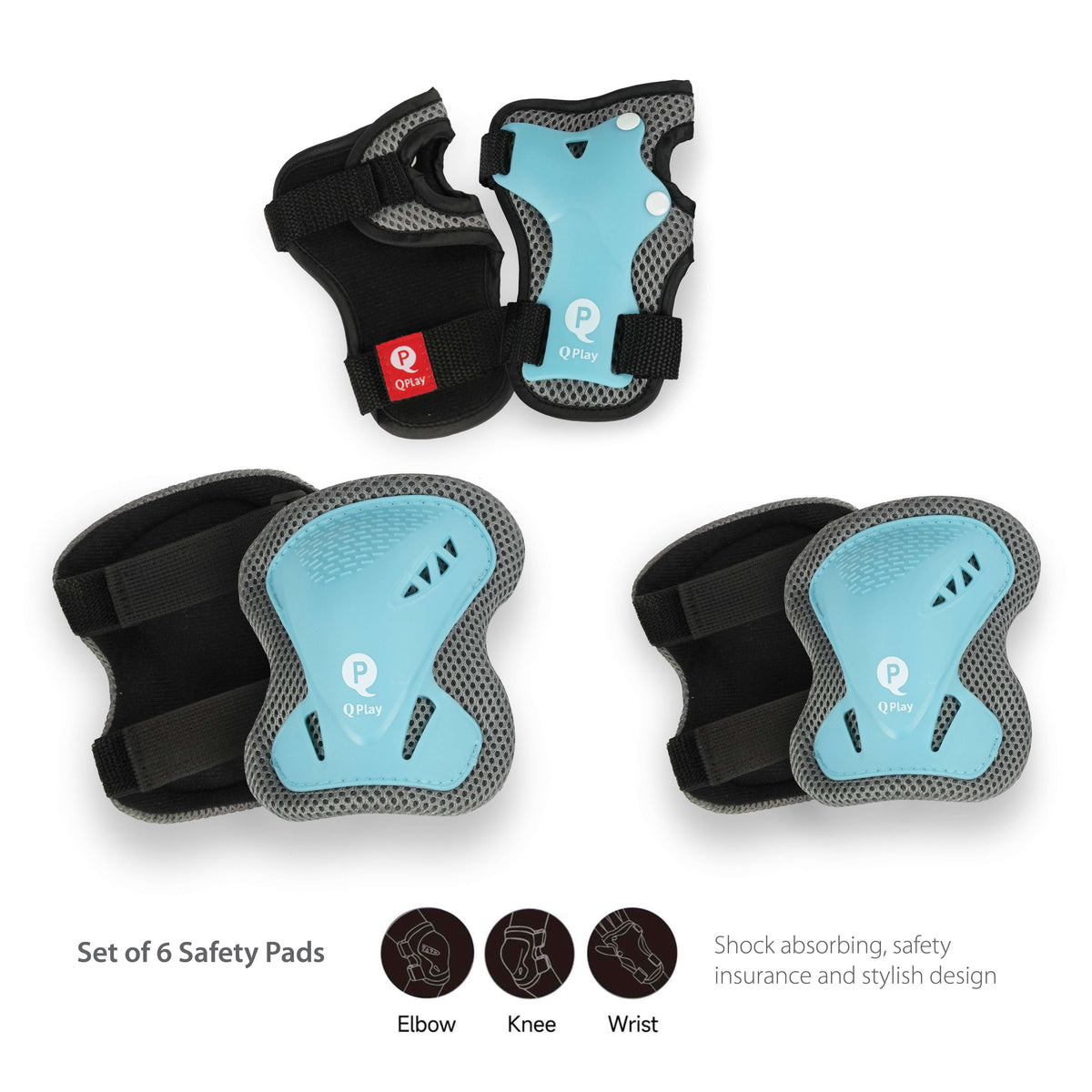 QPlay Kids Protective Pads Set – Sky Blue – view 4
