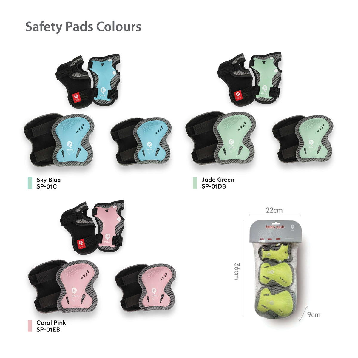 QPlay Kids Protective Pads Set – Sky Blue – view 2